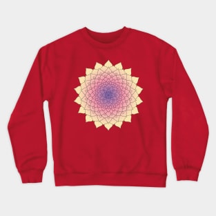 Yellow Pink and Purple Floral Mandala Crewneck Sweatshirt